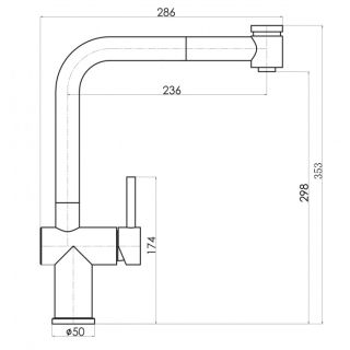 Смеситель для кухни Florentina Палермо с выдвижным изливом антрацит