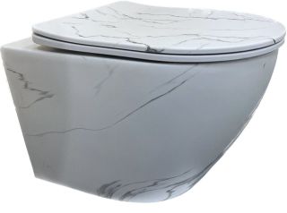 Унитаз подвесной Laguraty 038 B безободковый с функцией биде мрамор