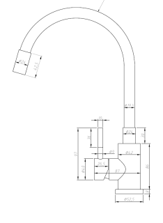 Смеситель для кухни ESKO Snake K44 G серый