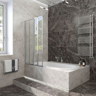 Шторка на ванну Veconi Palau PL-74L, 900x1500, хром, стекло прозрачное