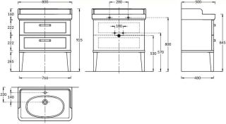 Тумба под раковину Kerama Marazzi Pompei PO.M.80.2\CAM 80 см камео бежевый