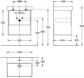 Полка для структур Kerama Marazzi Pro PRO.sh.55\WHT.M 55 см белый матовый