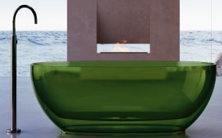 Прозрачная ванна ABBER Kristall AT9703Emerald из полиэфирной смолы 170x75см зелёный