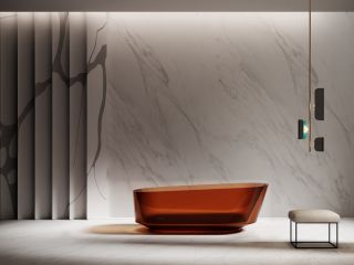 Прозрачная ванна ABBER Kristall AT9706Opal из полиэфирной смолы 170x80см коричневый