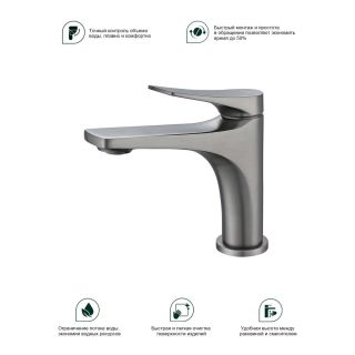 Смеситель для раковины Splenka S54.10.09 графит