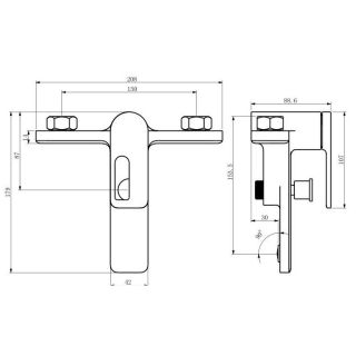 Смеситель для ванны и душа Kohr ZORN 1LN080400DB чёрный