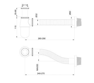 Сифон для раковины Wonzon & Woghand WW-88SS102-CR хром