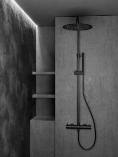 Душевая система с термостатом Knotlor SS-24/BL, черный