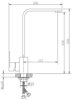 Смеситель для кухни Haiba HB70807 сталь