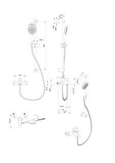 Смеситель для ванны с душевым гарнитуром Wonzon & Woghand Alfa WW-AE3205-CR хром