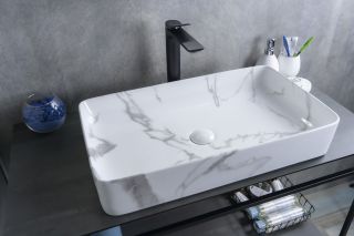 Раковина Gid Mnc396C 54476 накладная под камень глянцевая 60x34x11