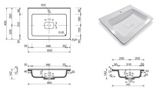 Раковина Эстет Каре Люкс ФР-00006472 60см белый