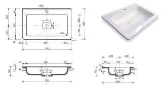 Раковина Эстет Каре Люкс ФР-00006050 70см белый
