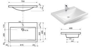Раковина Эстет Монако ФР-00000792 70см белый
