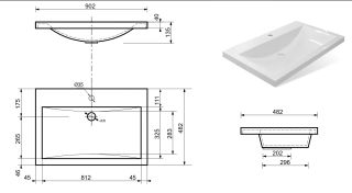 Раковина Эстет Монако ФР-00002610 90см белый