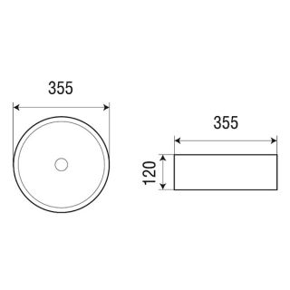 Раковина накладная Azario 35.5х35.5х12 фаянс, цвет Графитовый матовый (AZ-3134MDG)