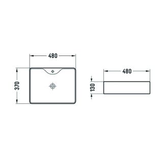 Раковина накладная Azario 48х37х13 фаянс (AZ2010SP)