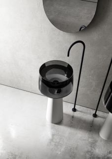 Напольная раковина ABBER Kristall AT2706White-Onyx 50см белый/чёрный