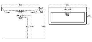 Мебельная раковина Sanovit Slim Synergy 100 см