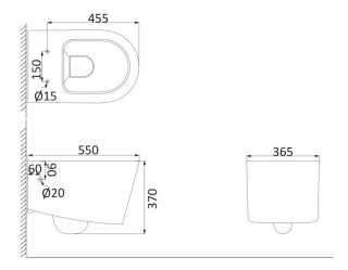 Унитаз подвесной Creo Rennes RE1100R+RE1001T