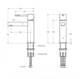 Смеситель для раковины CEZARES RELAX-LS2-NOP