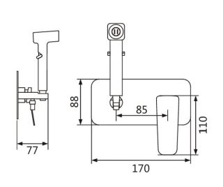 Гигиенический душ со смесителем Shevanik S9905G золотой сатин
