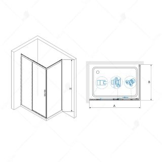 Душевой уголок RGW LE-41B (LE-12B + Z-050-2B) 34124290-014 200x90см чёрный