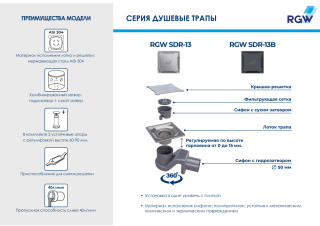 Душевой трап RGW SDR-13 47211311-01 11см хром