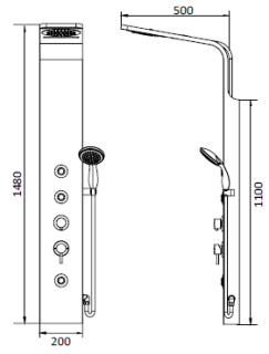 Душевая панель RGW SP-06B 21140106-14 чёрный