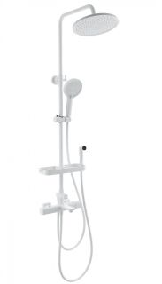 Душевая стойка Wonzon & Woghand Solid WW-C3011-A1-MW с гигиеническим душем и термостатом белый матовый