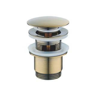 Донный клапан Rose RS01G с переливом, цвет золотой сатин