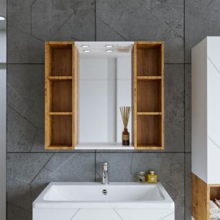 Шкаф навесной открытый Бриклаер Кристалл 4627125416033 20 см дуб бунратти