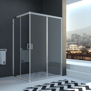 Душевой уголок Veconi Rovigo RV-10, 1200x800x1950, хром, стекло прозрачное