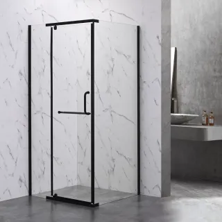 Душевой уголок Veconi Rovigo RV-18B, 1000х900х2000, черный, стекло прозрачное