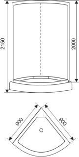Душевая кабина Arcus style S-12G 90х90х215