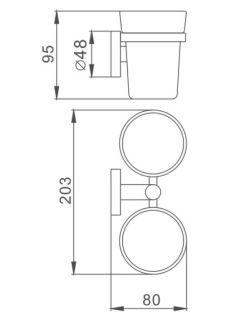 Стакан для ванной комнаты Haiba HB1708 двойной хром