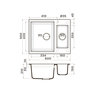 Мойка кухонная Omoikiri Sakaime 60-2-WH белый