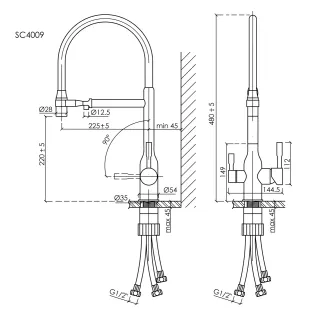 Смеситель для кухни Sancos Garda SC4009BG брашированное золото