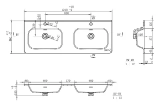Раковина накладная Brevita Onda 120 B-OND120-02 белый