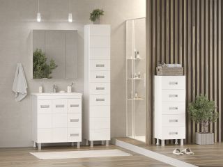 Напольная тумба под раковину Misty Селена 75см белый