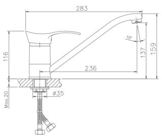 Смеситель для кухни Haiba HB4901 хром