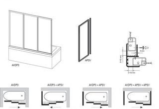 Шторка на ванну Ravak Supernova AVDP3-170 40VV0U02ZG Grape профиль сатин