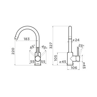 Смеситель для кухни Omoikiri Shinagawa-BN-BL хром/чёрный