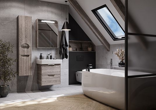 Шкаф-колонна Акватон Сильва правый дуб фьорд 1A215603SIW6R