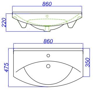 Умывальник мебельный Alvaro Banos Лагуна 85 см