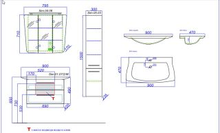 Тумба под раковину Aqwella Simphony 90 Sim.01.07/2/W