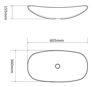 Раковина накладная SantiLine SL-1025 60см белый