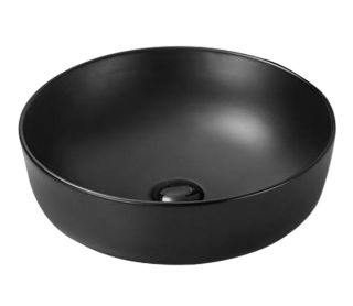 Раковина накладная SantiLine SL-1054MB 41см чёрный матовый