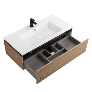 База под раковину Cezares подвесная с одним выкатным ящиком, Дуб Тангент, 996x476x300, SLIDER-1000-1C-SO-RT-P