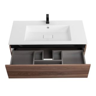 База под раковину Cezares подвесная с одним выкатным ящиком, Орех Дымчатый, 796x476x300, SLIDER-800-1C-SO-NA-P